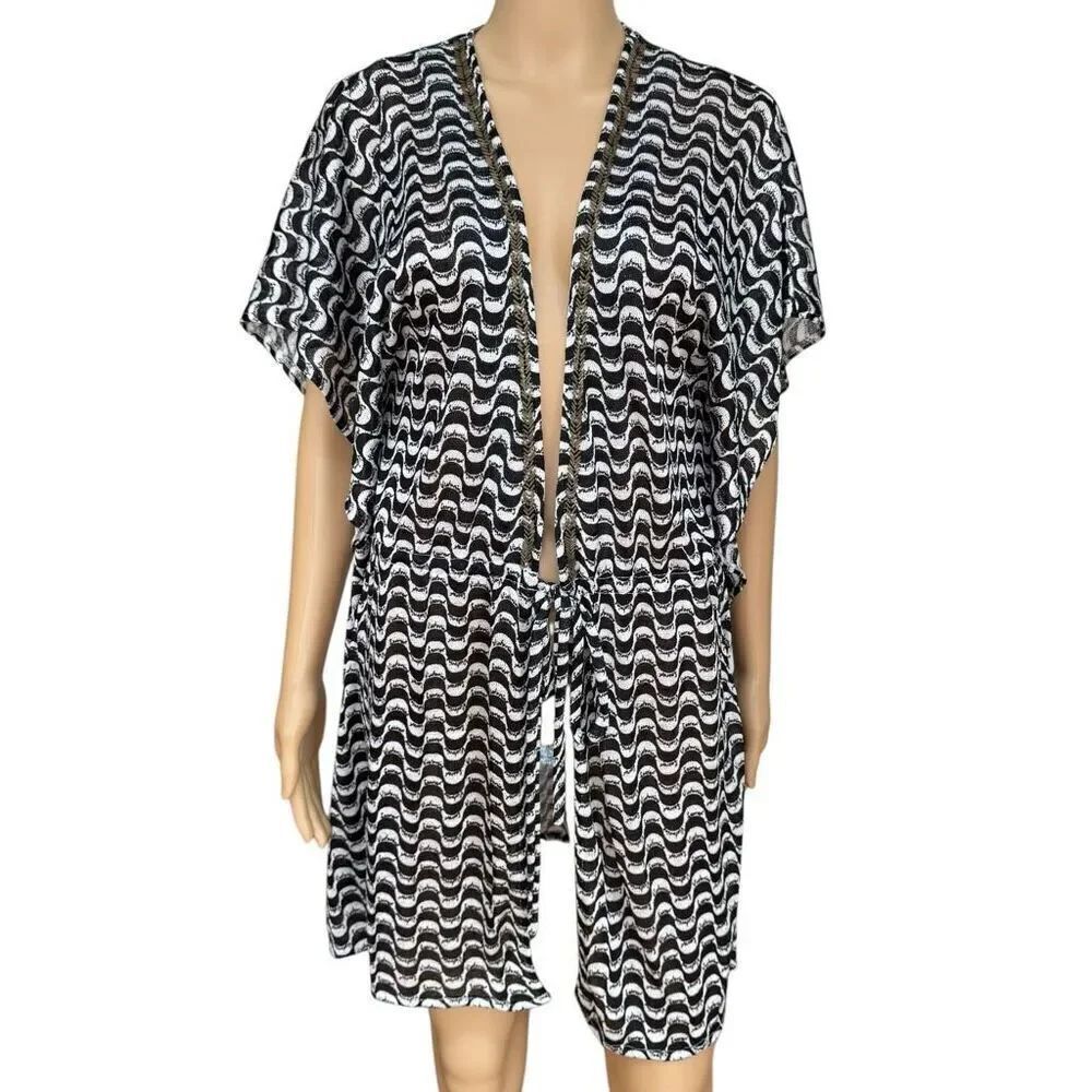 VICTORIA'S SECRET XS/S Swimsuit Coverup Knit Beaded Kimono cardigan
